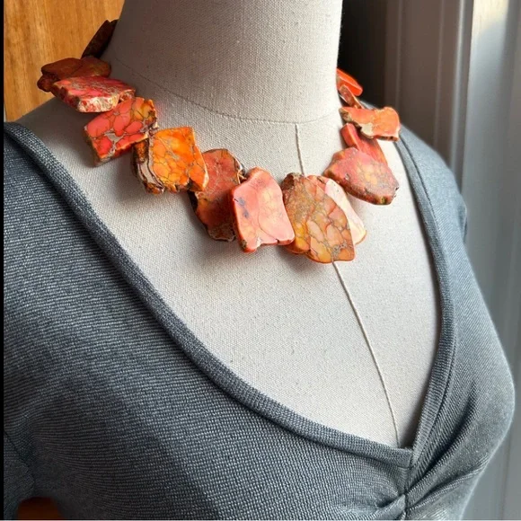 Orange Jasper & Sterling Necklace - Picture 7 of 7